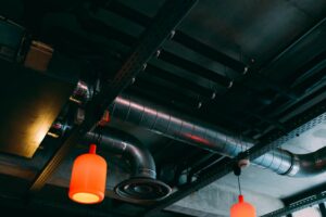 HVAC duct system installation in a modern home