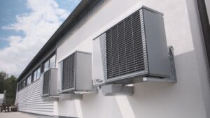 heat pump reversing valve outdoor unit Orange County backyard