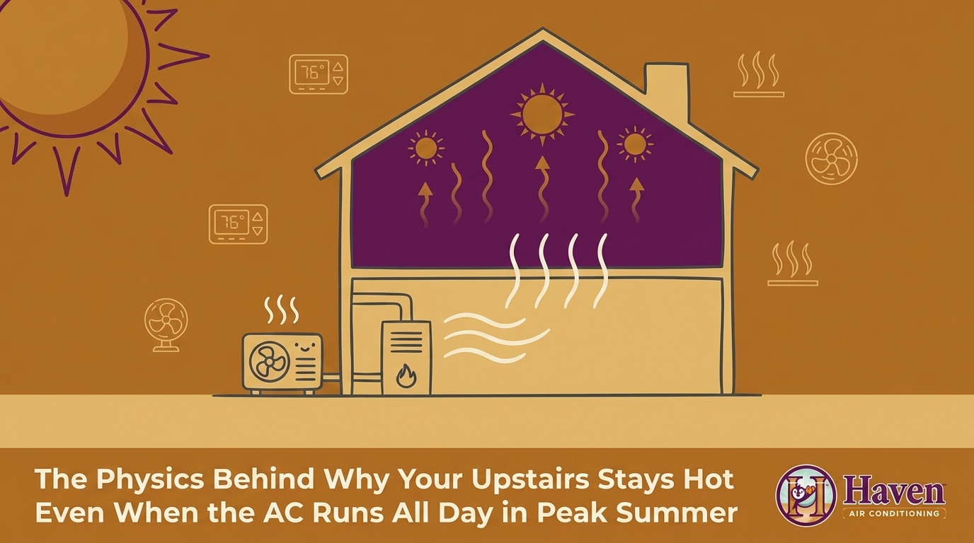 The Physics Behind Why Your Upstairs Stays Hot Even When the AC Runs All Day in Peak Summer — featured image