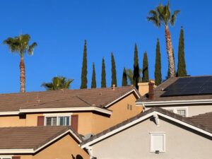 Southern California outdoor AC unit under bright summer sun in Orange County