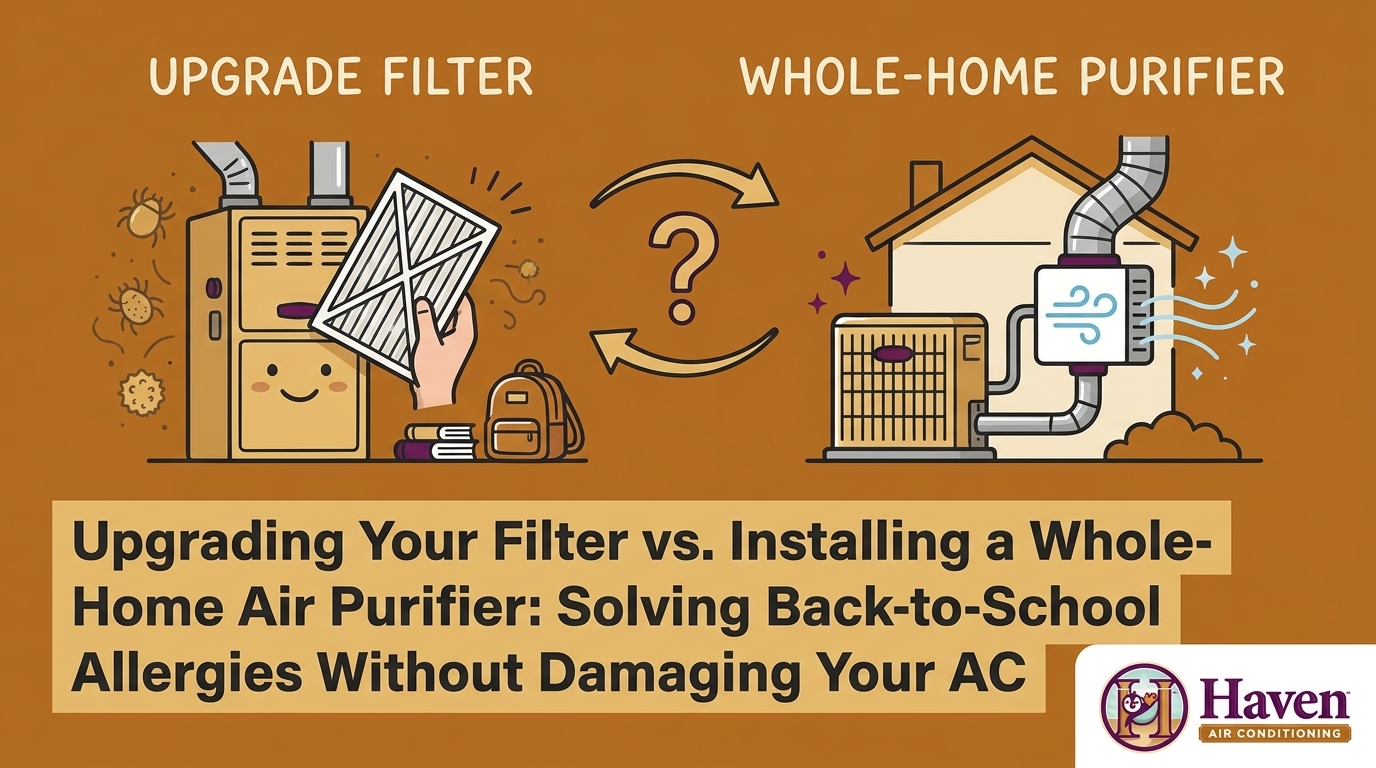 Upgrading Your Filter vs. Installing a Whole-Home Air Purifier: Solving Back-to-School Allergies Without Damaging Your AC — featured image
