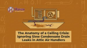 The Anatomy of a Ceiling Crisis: Ignoring Slow Condensate Drain Leaks in Attic Air Handlers — featured image