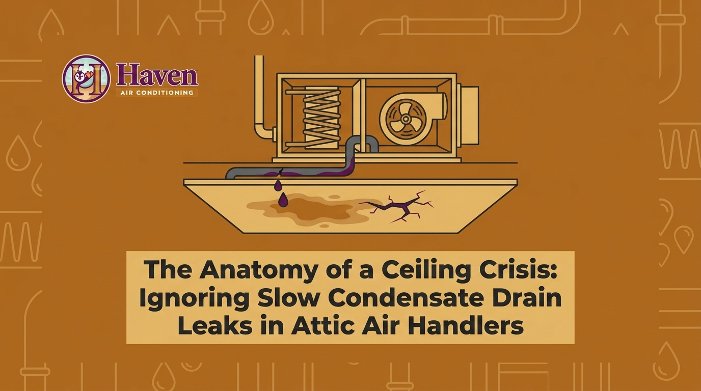 The Anatomy of a Ceiling Crisis: Ignoring Slow Condensate Drain Leaks in Attic Air Handlers — featured image